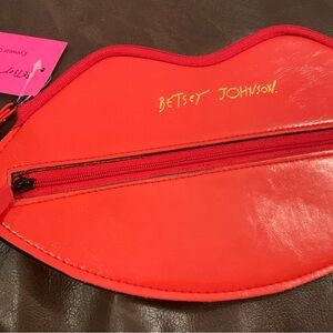 Betsey Johnson Red Lip-Shaped Clutch